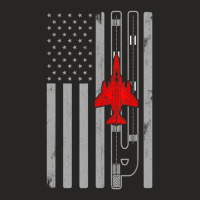 F-4 Phantom Fighter Jet Airplane American Flag Runway F4 Ladies Fitted T-shirt | Artistshot