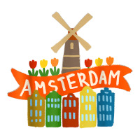 Amsterdam Windmill Tulips Houses Holland Netherlands T Shirt Crop Top | Artistshot