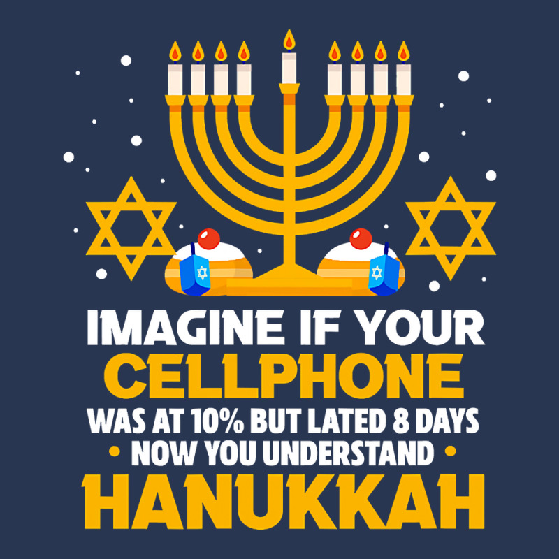 Hanukkah Jewish Funny Imagine If Your Cellphone Was At 10 Men Denim Jacket | Artistshot