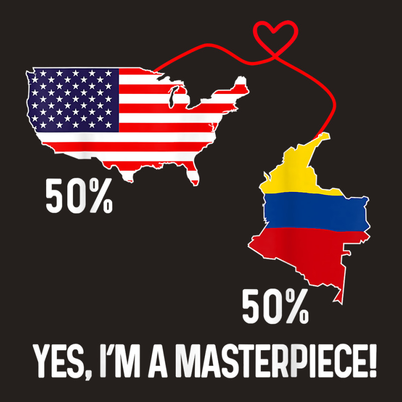 Half American Half Colombian Flag Combined Map Colombia Usa T Shirt Tank Top by cm-arts | Artistshot