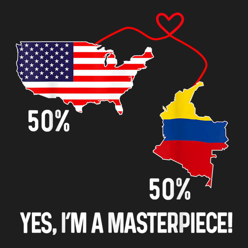 Half American Half Colombian Flag Combined Map Colombia Usa T Shirt Classic T-shirt by cm-arts | Artistshot