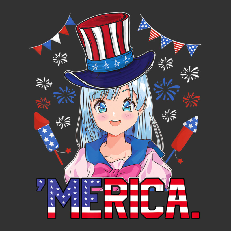 Anime Girl 4th Of July American Flag Merica Fireworks Girls Baby Bodysuit by cm-arts | Artistshot