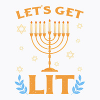 Hanukkah Lets Get Lit Menorah Funny Hebrew Jewish Holiday T-shirt | Artistshot