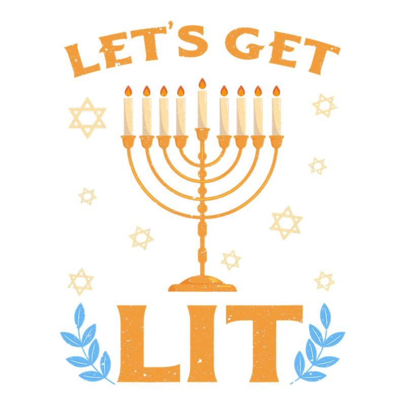 Hanukkah Lets Get Lit Menorah Funny Hebrew Jewish Holiday Unisex Hoodie | Artistshot