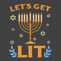 Hanukkah Lets Get Lit Menorah Funny Hebrew Jewish Holiday Vintage T-shirt | Artistshot