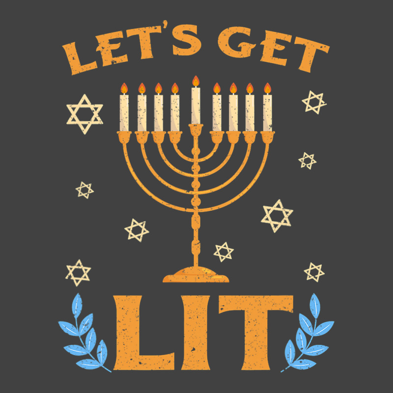 Hanukkah Lets Get Lit Menorah Funny Hebrew Jewish Holiday Vintage T-shirt | Artistshot