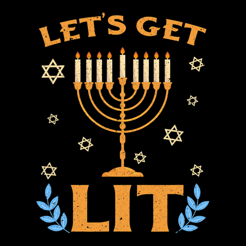 Hanukkah Lets Get Lit Menorah Funny Hebrew Jewish Holiday Fleece Short | Artistshot