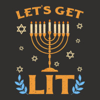 Hanukkah Lets Get Lit Menorah Funny Hebrew Jewish Holiday Champion Hoodie | Artistshot