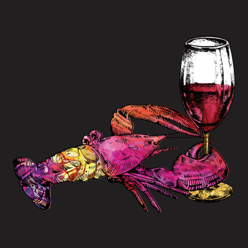 Crustaceancore Lobster With Wine Glass T-shirt | Artistshot