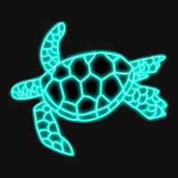 Neon Sea Turtle Portrait Canvas Print | Artistshot