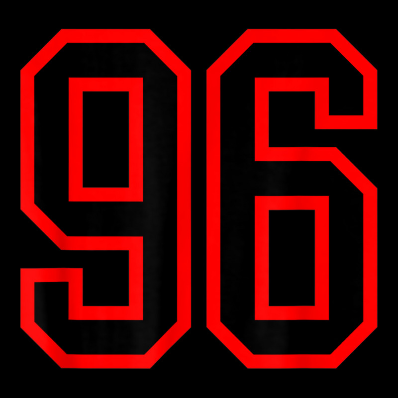 Jersey Number #96 Red Black Sports Birthday Lucky Number 96 V-Neck Tee by Queens | Artistshot