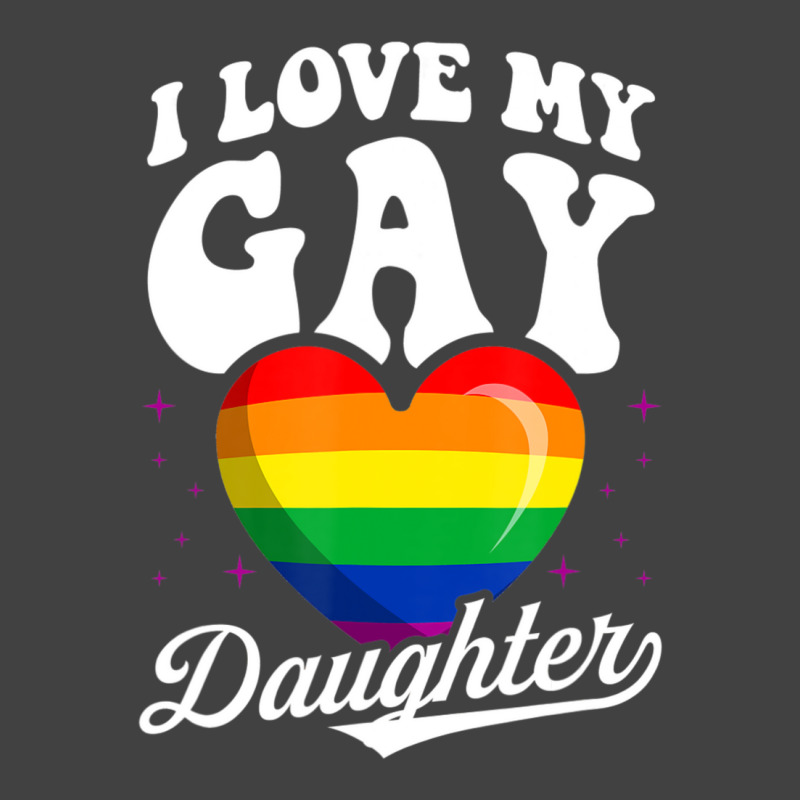 I Love My Gay Daughter Gay Pride Flag Queer Proud Mom Dad Vintage T-shirt | Artistshot