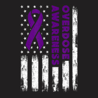 Overdose Awareness Flag Purple Ribbon Addiction Recovery T-shirt | Artistshot