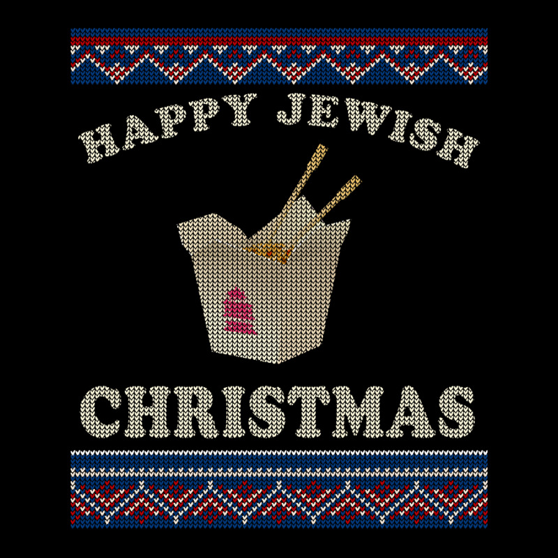 Happy Jewish Xmas Chinese Takeout Hannukah Ugly Sweater Men's 3/4 Sleeve Pajama Set | Artistshot