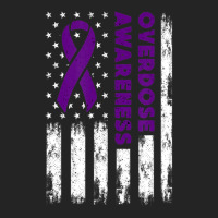 Overdose Awareness Flag Purple Ribbon Addiction Recovery 3/4 Sleeve Shirt | Artistshot