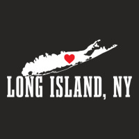 Long Island Ny New York Pride Vintage Long Island Map Pullover Hoodie Ladies Fitted T-shirt | Artistshot