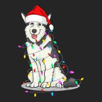 Santa Siberian Husky Christmas Hat Lights Xmas Dog Lover Unisex Hoodie | Artistshot