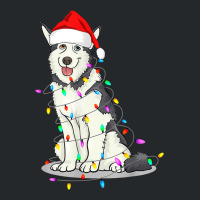 Santa Siberian Husky Christmas Hat Lights Xmas Dog Lover Crewneck Sweatshirt | Artistshot