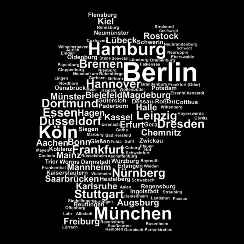 Germany Map Silhouette Towns Cities Berlin Hamburg Travel Premium T Sh Youth Hoodie | Artistshot