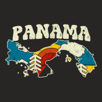 Panama Vintage Panamanian Country Rainbow Retro 70s Map Pullover Hoodi Ladies Fitted T-shirt | Artistshot