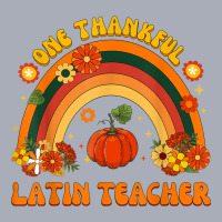 One Thankful Latin Teacher Rainbow Thanksgiving Mens Womens Tank Dress | Artistshot