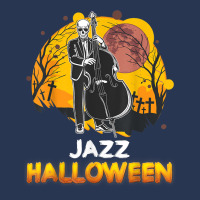 Jazz Halloween Musician Skeleton Contrabass Cello Pumpkin Ladies Denim Jacket | Artistshot