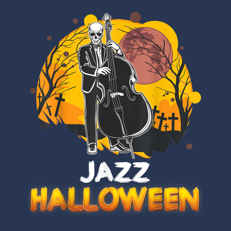 Jazz Halloween Musician Skeleton Contrabass Cello Pumpkin Ladies Denim Jacket by Sombre | Artistshot