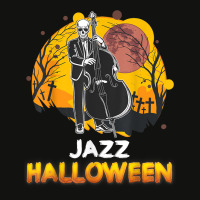 Jazz Halloween Musician Skeleton Contrabass Cello Pumpkin Scorecard Crop Tee | Artistshot