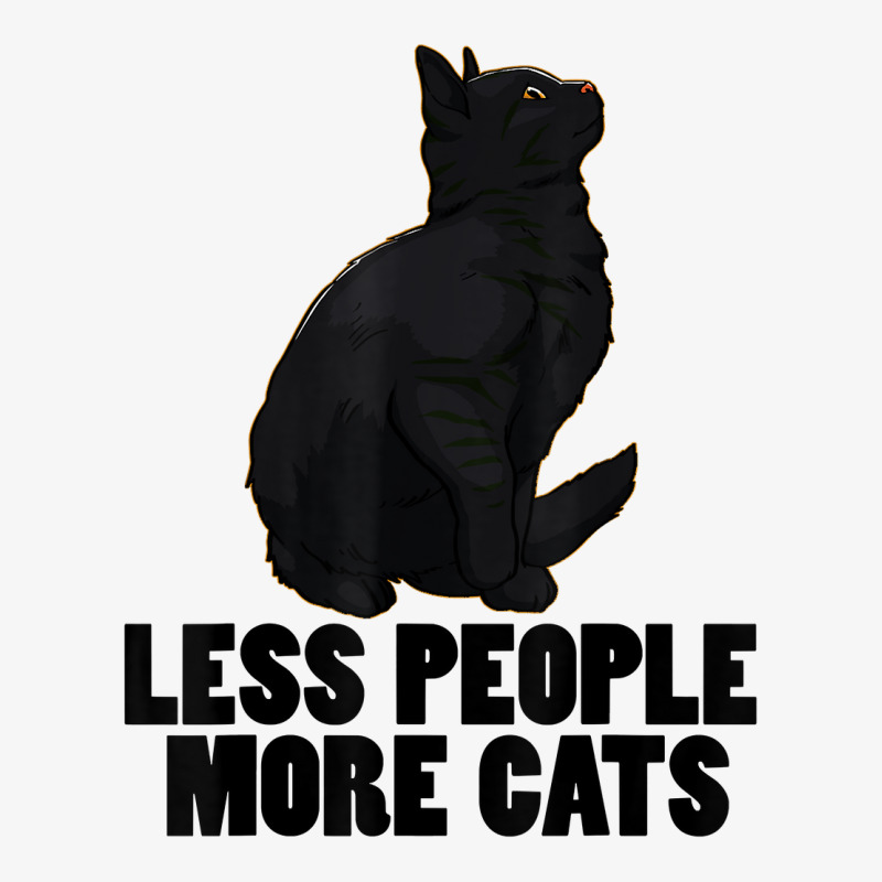 Less People More Black Cat Funny Pet Lover Men Dark Cat T Shirt Ladies Fitted T-Shirt by cm-arts | Artistshot