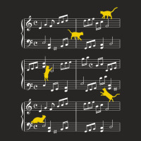 Cats Playing Music Note Clef Musician Art T Shirt Ladies Fitted T-shirt | Artistshot