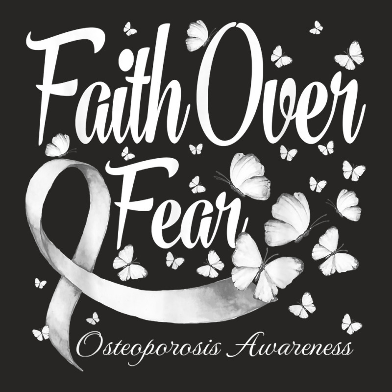 Faith Over Fear Osteogenesis Awareness Butterfly T Shirt Ladies Fitted T-Shirt by cm-arts | Artistshot