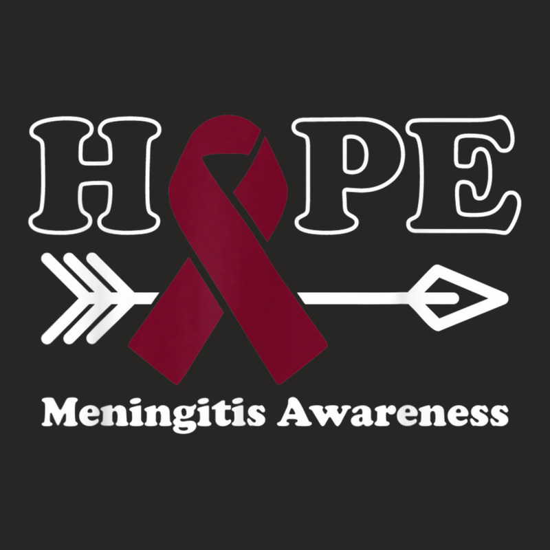 Hope   Meningitis Awareness Burgundy Ribbon Ladies Fitted T-Shirt by Sombre | Artistshot