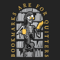 Bookmarks Are For Quitters Librarian Halloween Skeleton 3/4 Sleeve Shirt | Artistshot