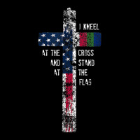 I Kneel At The Cross & Stand At The Blue Line Flag Cropped Hoodie | Artistshot