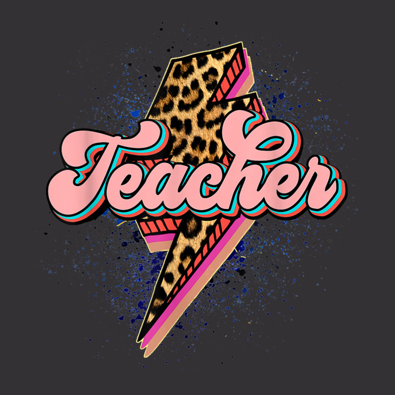 Back To School Teacher Leopard Lightning Bolt Motivational Vintage Hoodie by Posh | Artistshot