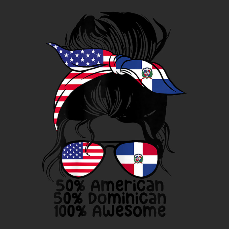 Womens Half American And Half Dominican Messy Bun Dominicana Exclusive T-shirt by Orchid | Artistshot