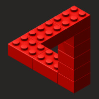 Escher Toy Bricks - Red Ladies Fitted T-shirt | Artistshot