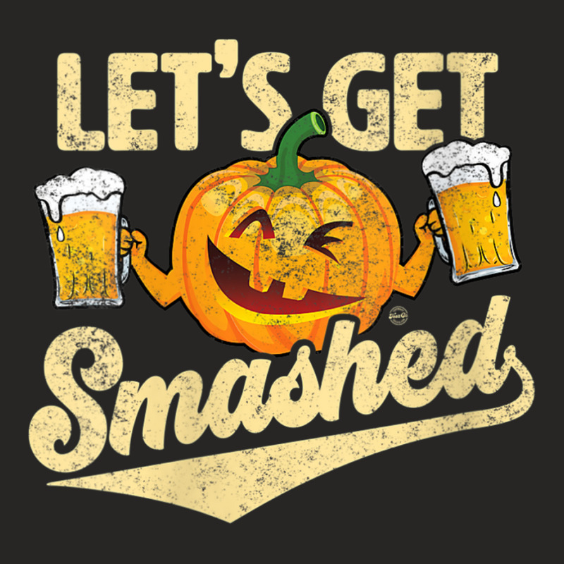 Womens Lets Get Smashed Funny Pumpkin Beer Halloween V Neck T Shirt Ladies Fitted T-Shirt by cm-arts | Artistshot