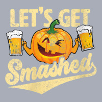 Womens Lets Get Smashed Funny Pumpkin Beer Halloween V Neck T Shirt Tank Dress | Artistshot