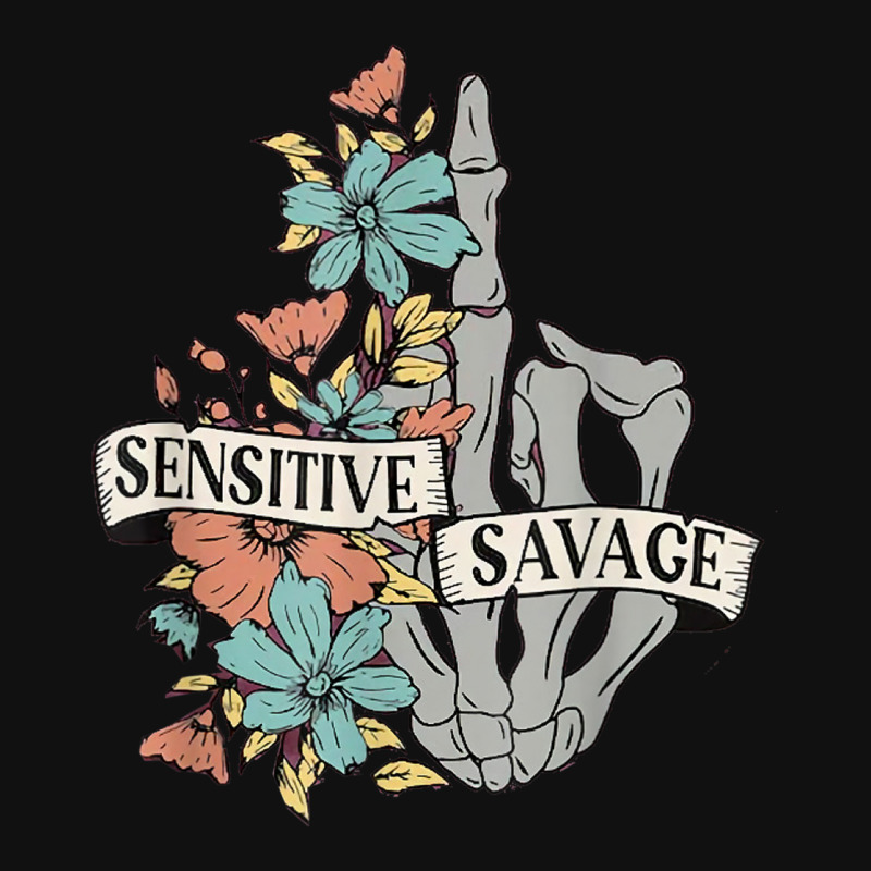 Sensitive Savage Skeleton Funny Floral Women's Motivational Baby Bibs by Fashlaza | Artistshot