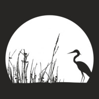 Heron In The Reeds Zen Mood Nature Lovers Ladies Fitted T-shirt | Artistshot