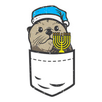 Pocket Jewish Otter Menorah Hanukkah Chanukah Animal Gift Baby Tee | Artistshot