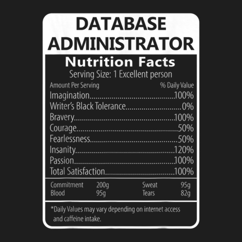 Database Administrator Nutrition Facts Sarcastic Classic T-shirt by Fashzilla | Artistshot