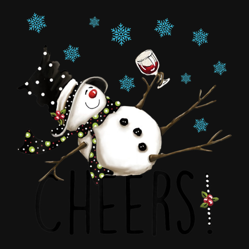 Cheers Snowman And Wine Christmas Baby Bibs by cm-arts | Artistshot