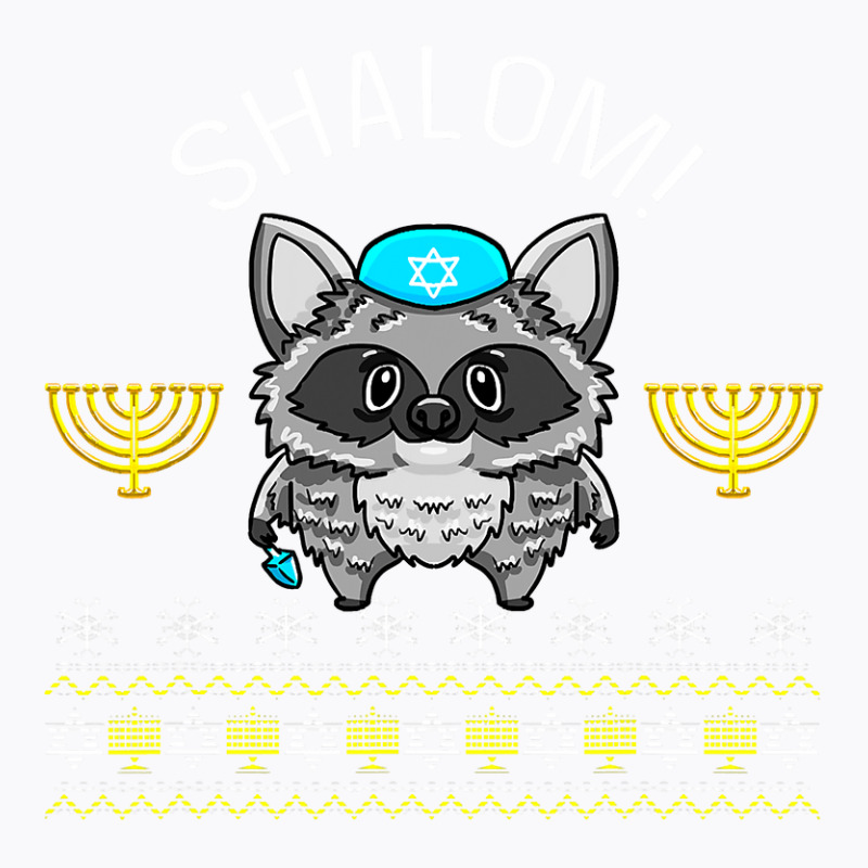 Shalom Menorah Jewish Racoon Design Cute Chanuka Jewish Gift T-shirt | Artistshot