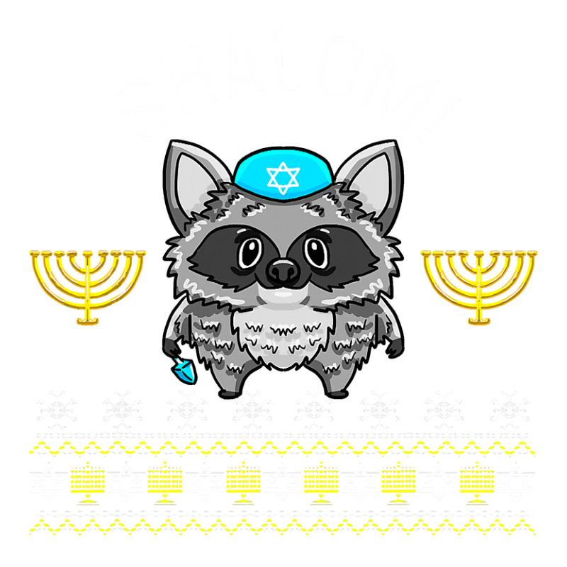 Shalom Menorah Jewish Racoon Design Cute Chanuka Jewish Gift Crewneck Sweatshirt | Artistshot