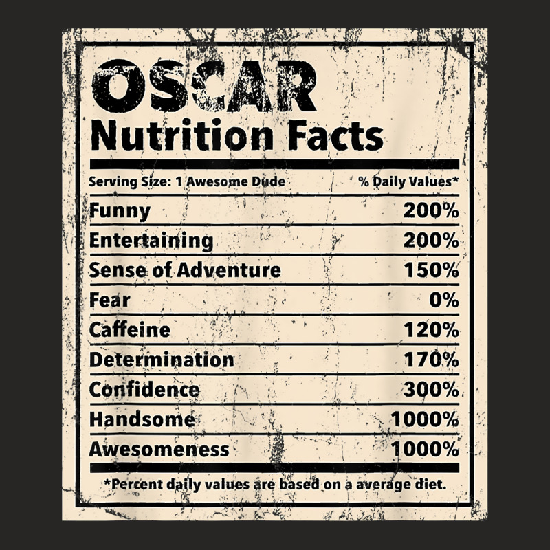 Oscar Nutrition Facts Funny Name Humor Nickname Sarcasm T Shirt Ladies Fitted T-Shirt by cm-arts | Artistshot