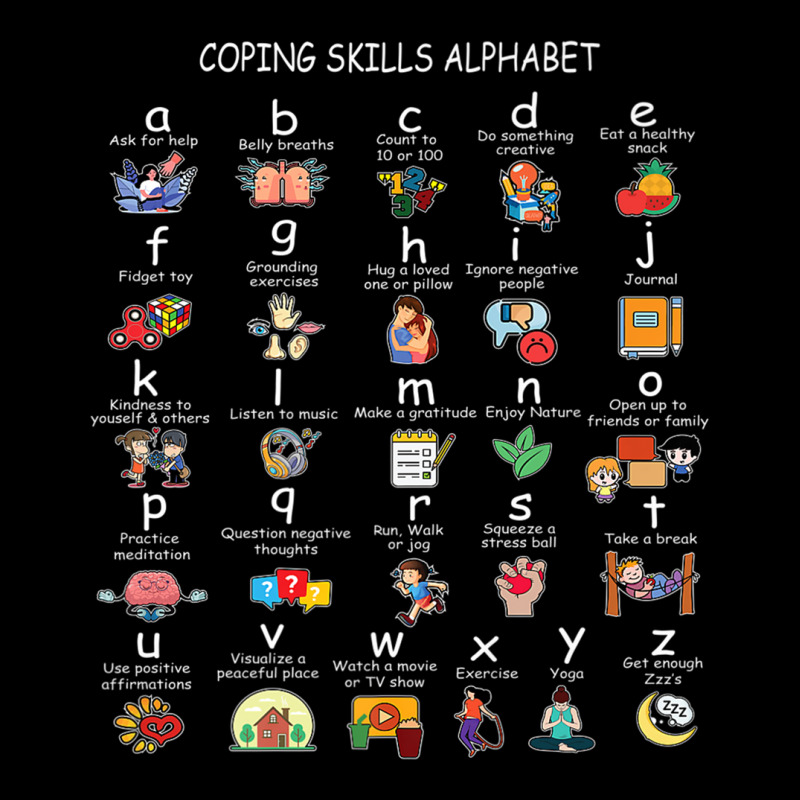 Mental Health Awareness Coping Skills Alphabet Kids Teens Premium T Sh Youth Jogger | Artistshot