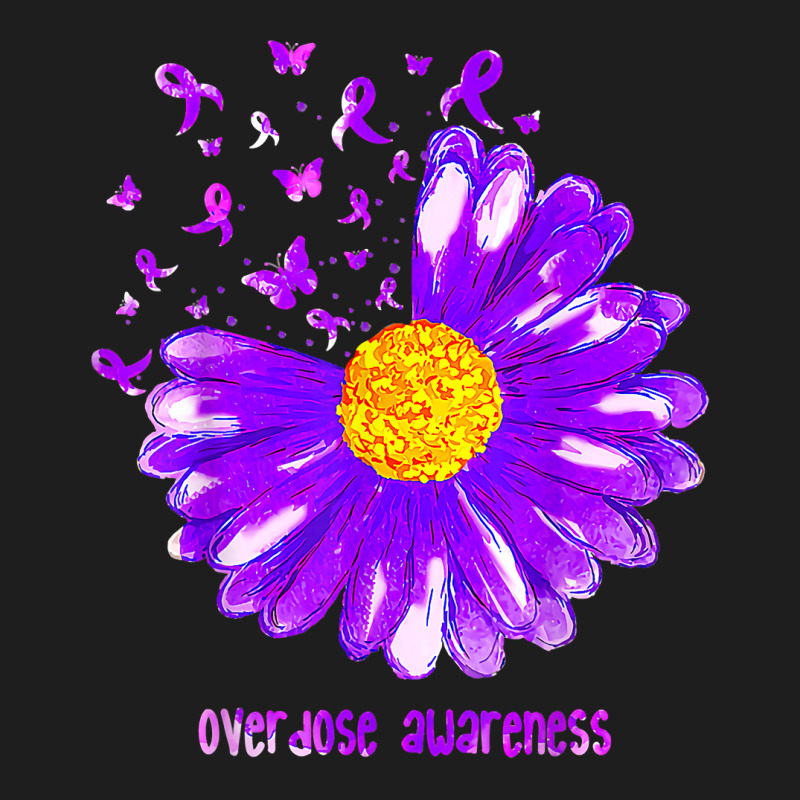 Butterfly Purple Ribbon Sunflower Overdose Awareness T Shir Classic T-shirt | Artistshot