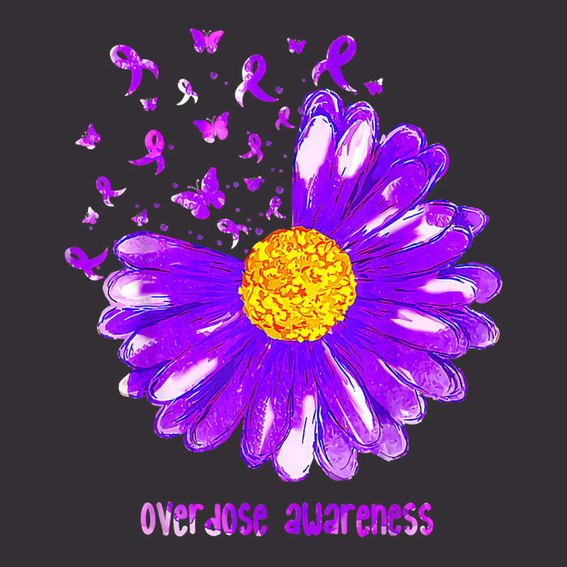 Butterfly Purple Ribbon Sunflower Overdose Awareness T Shir Vintage Hoodie | Artistshot